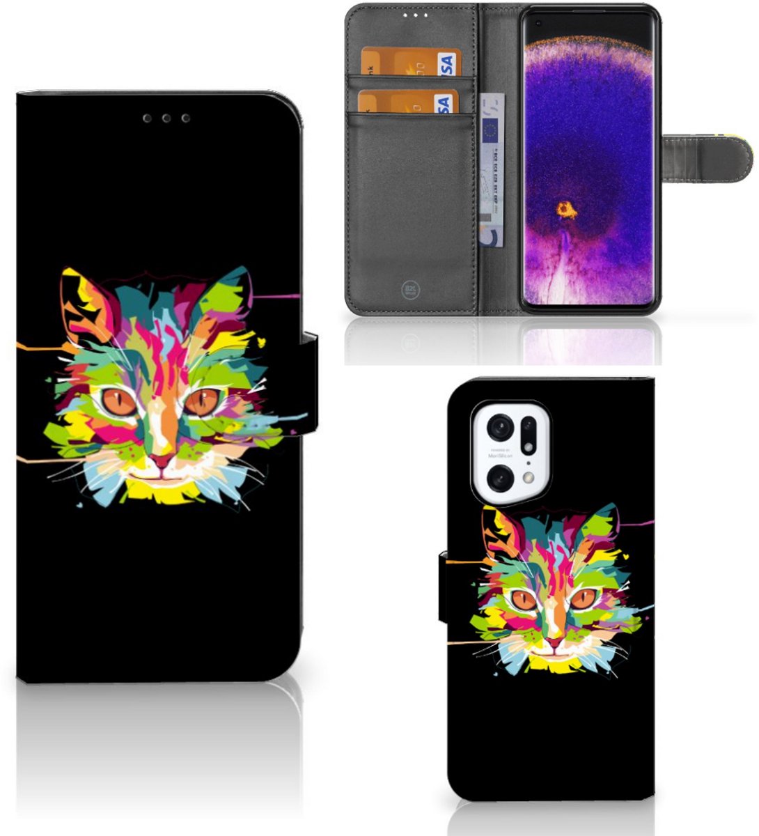 OPPO Find X5 Pro Leuk Hoesje Cat Color