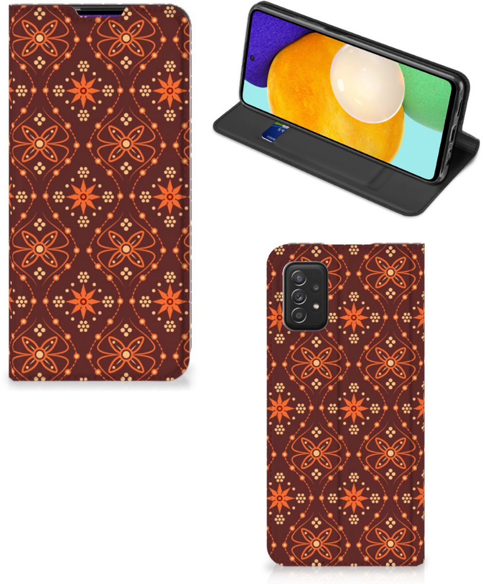 Samsung Galaxy A03s Hoesje met Magneet Batik Brown