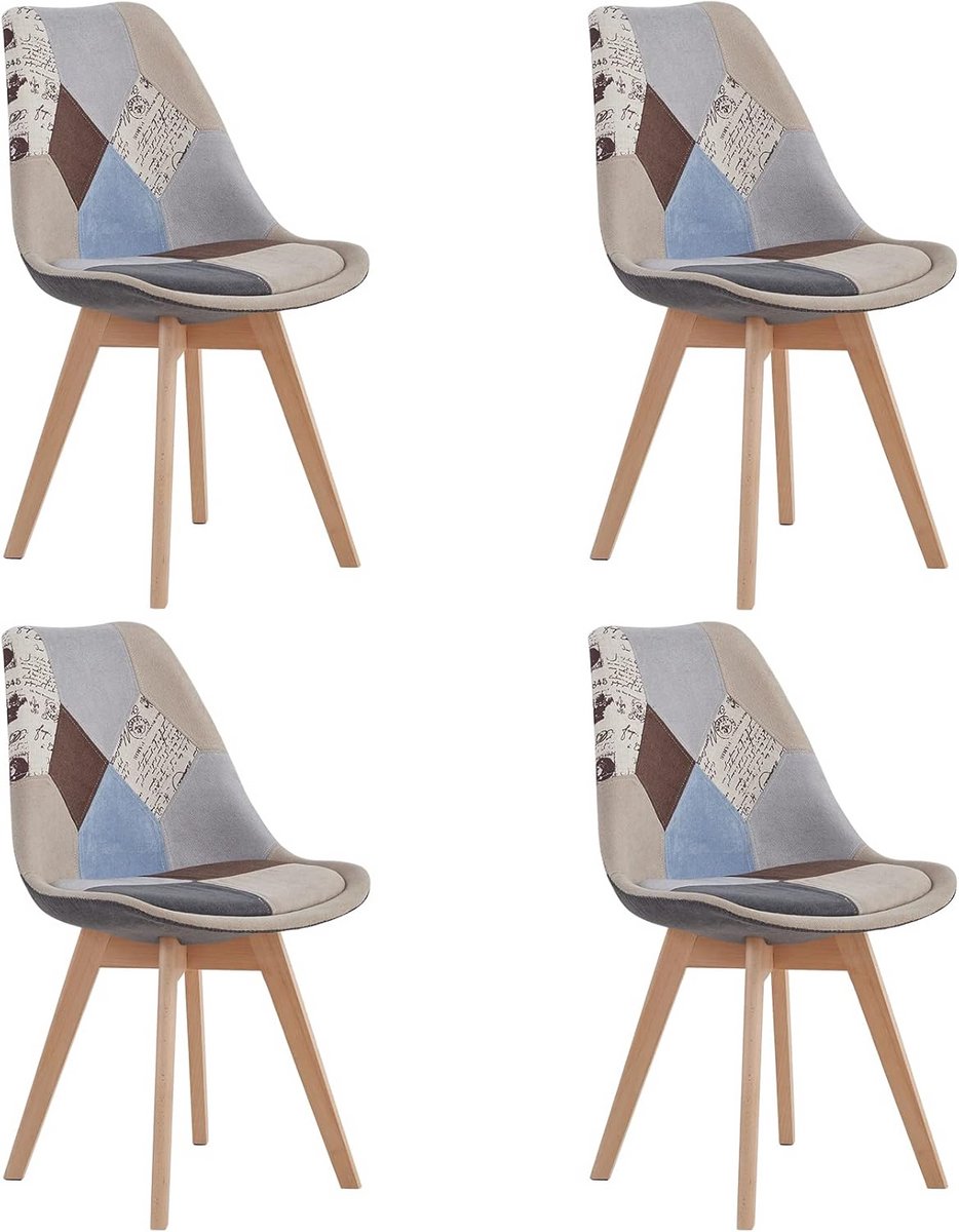 Moderne eetkamerstoelen set van 4 - Lichtgrijs - Ergonomisch en stijlvol