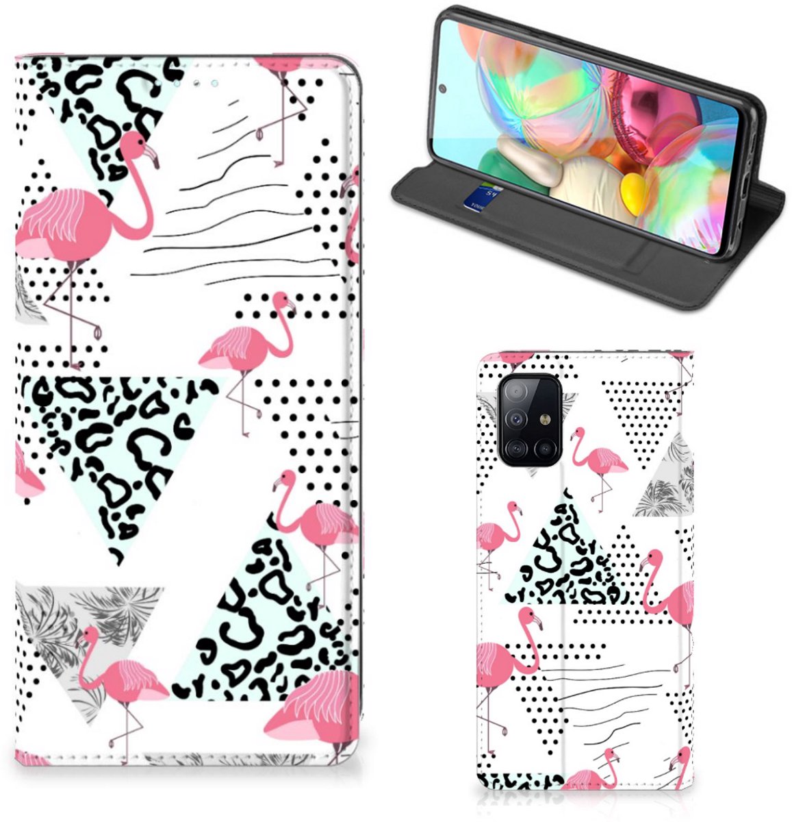 Samsung Galaxy A71 Hoesje maken Flamingo Triangle