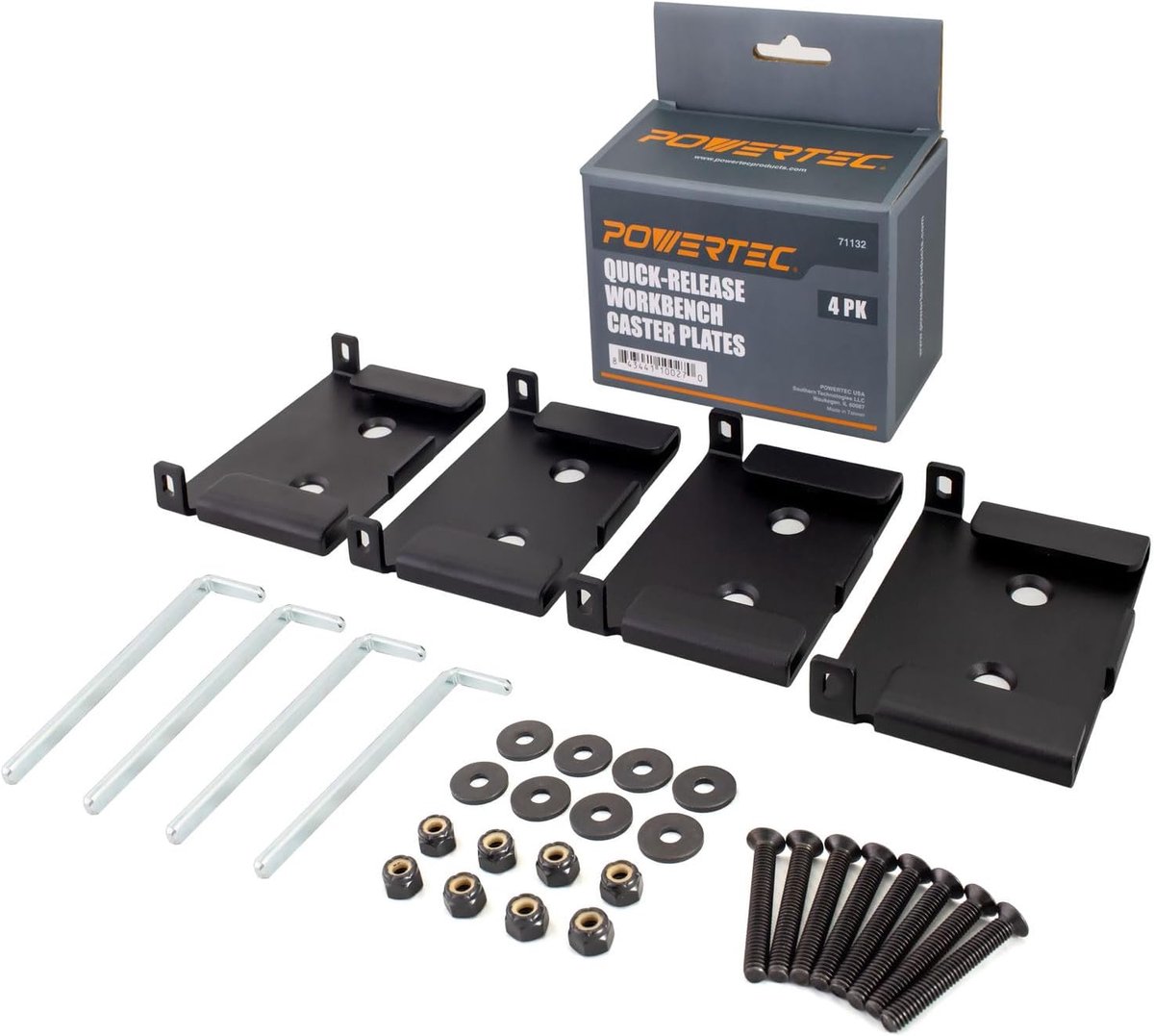 Quick-Release Werkbank Wielen Bevestigingsplaten 4-pack – Zwart
