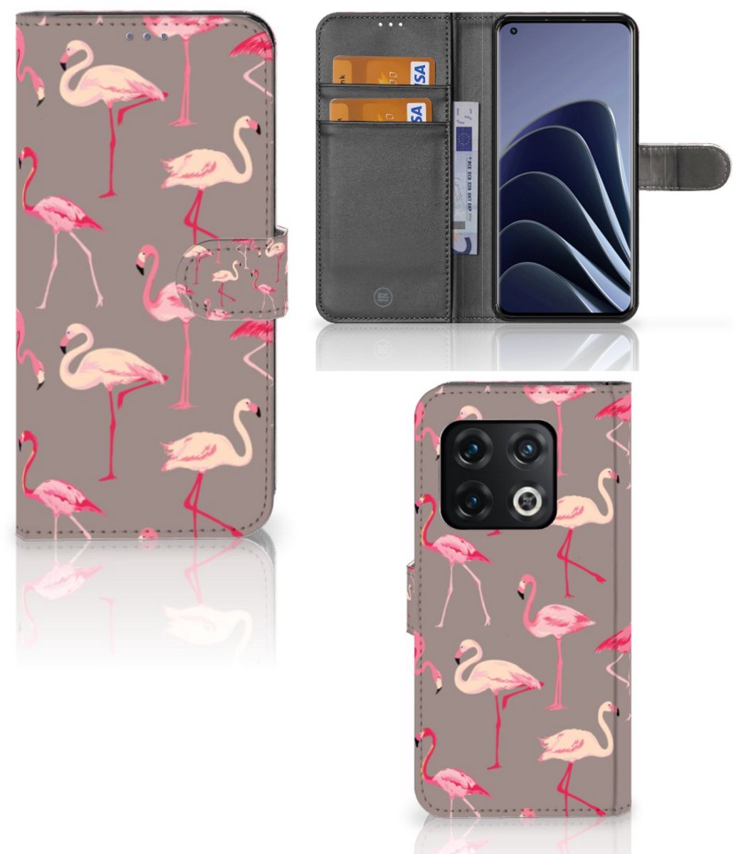 OnePlus 10 Pro Telefoonhoesje met Pasjes Flamingo