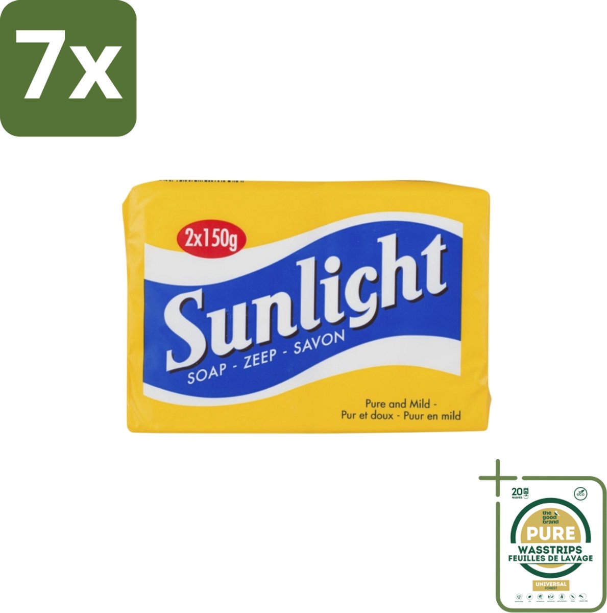 7 x Sunlight – Huishoudzeep – Klassiek – 150 g - Grootverpakking - Sunlight Zeep - Huishoudzeep - Klassieke Zeep - Zeep Voor Kleding - Zeep Voor Huid