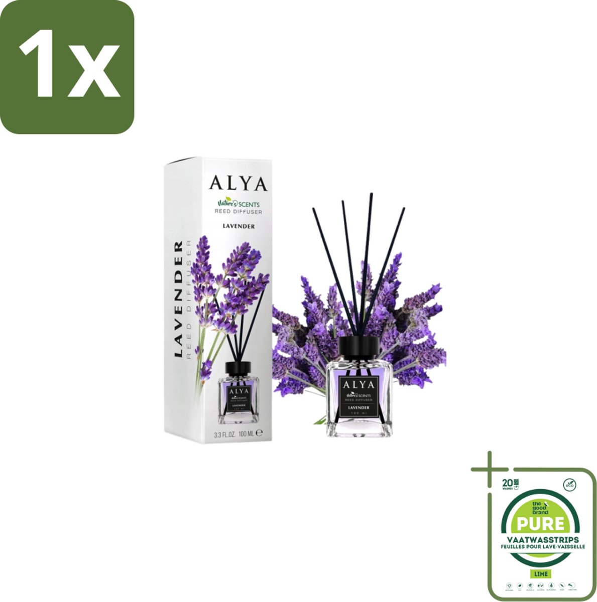 1 x Alya – Reed Diffuser – Lavender – Interieurparfum - Lavendel Geurstokjes - Rustgevende Geur - Ontspanning - Frisse Geur - Geur In Huis