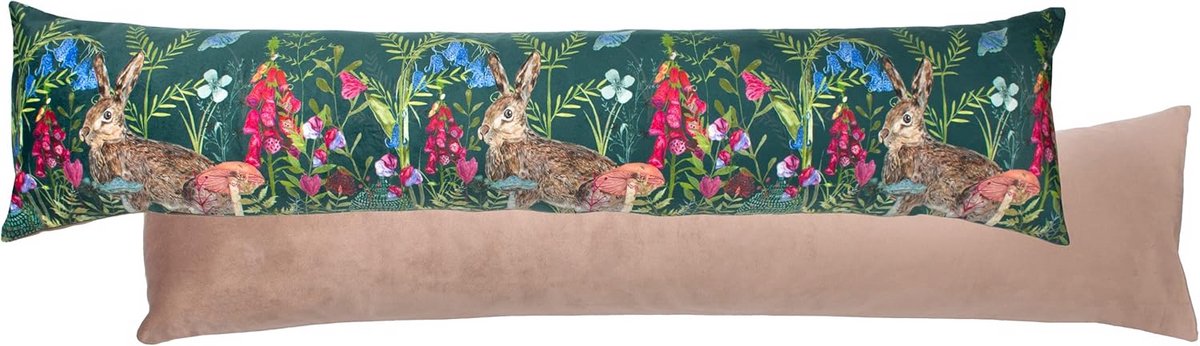 Decoratieve Tochtstopper Haas met Bloemen - Warmte-isolatie voor Deur en Raam