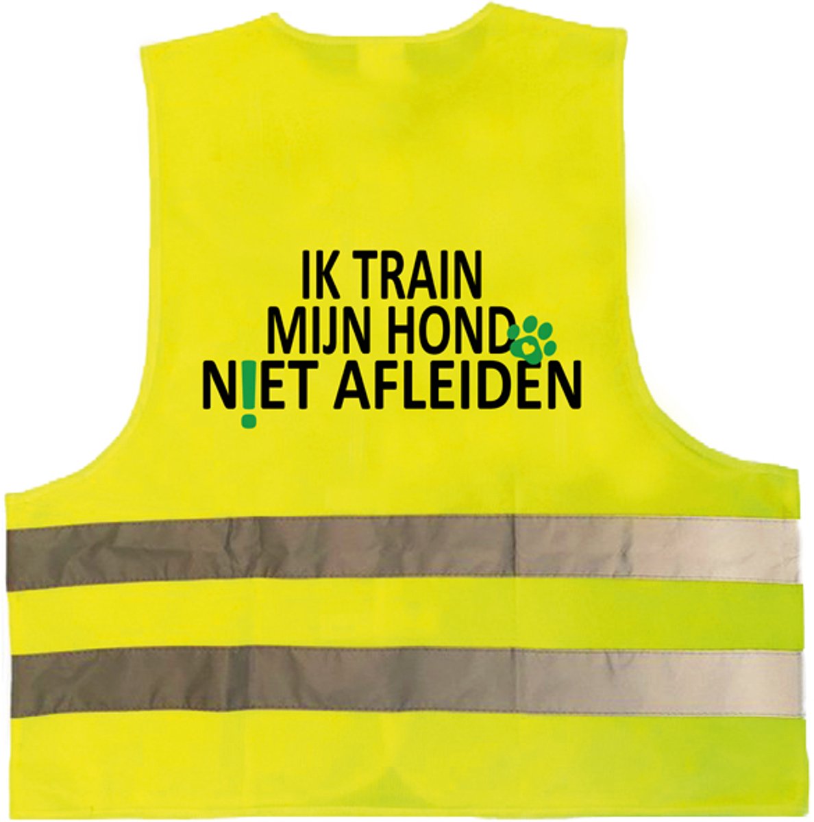 Veiligheidshesje/vest - Ik train mijn hond niet afleiden - One size - De gele hond, voor signalering en veiligheid.