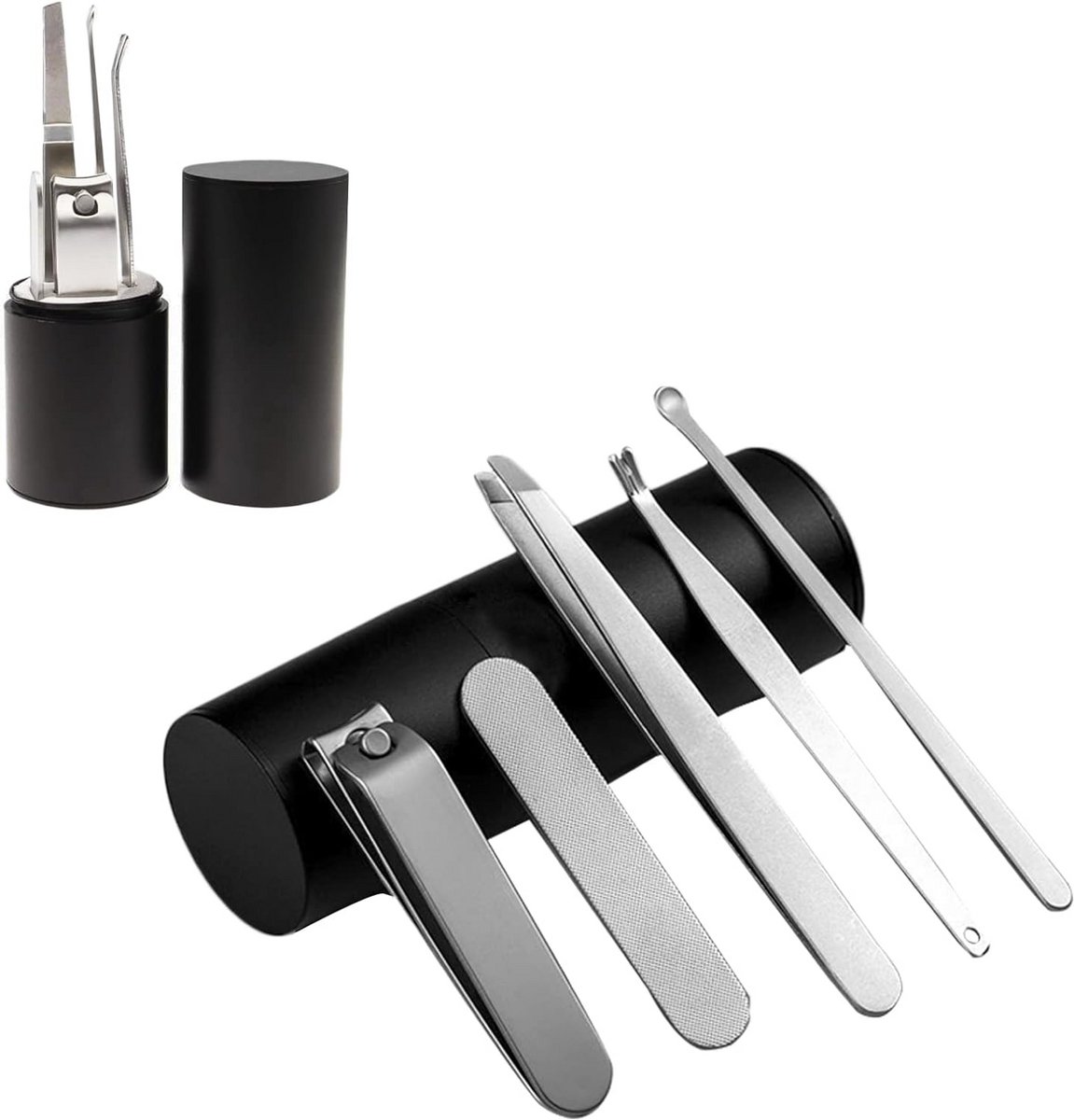 Complete Manicureset RVS - Nagelknip- en Vijlset met Accessoires in Reisetui