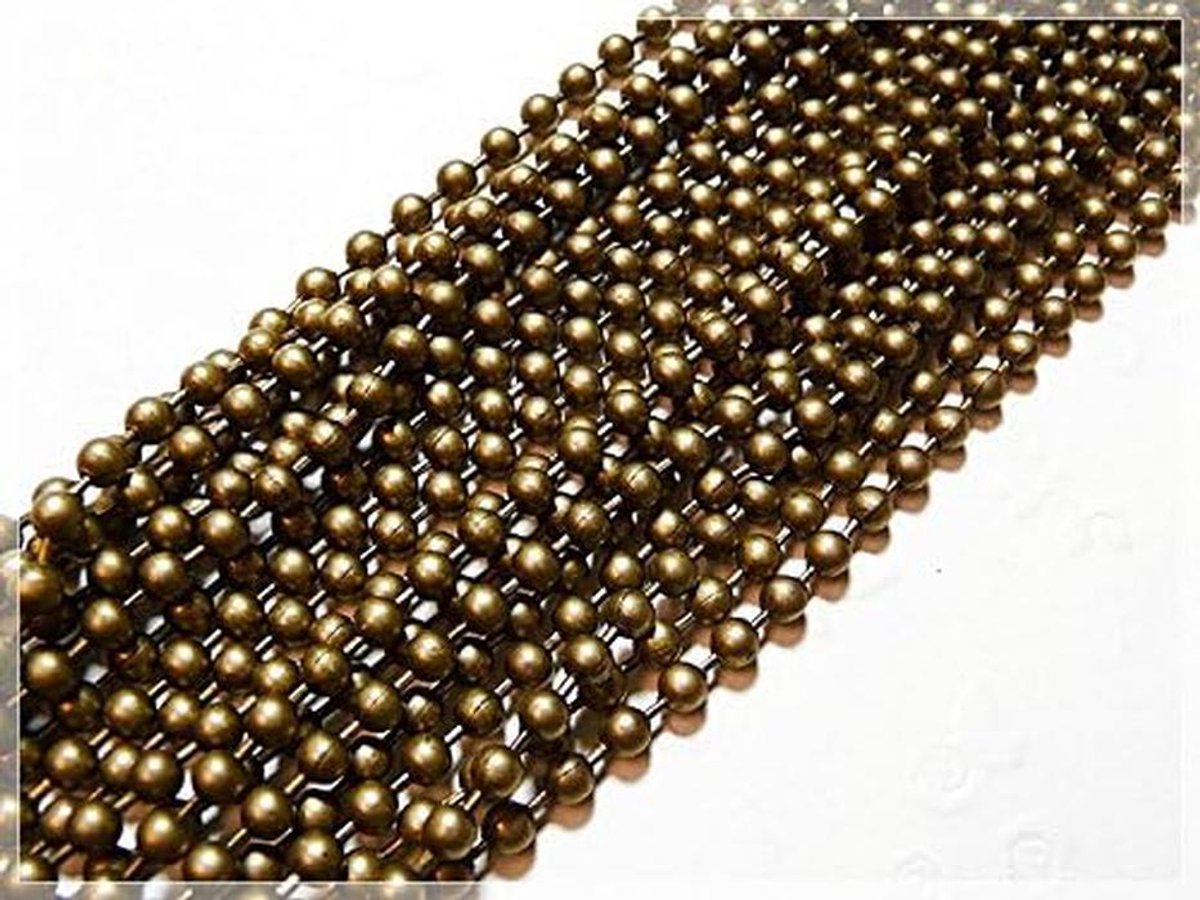 1 Meter Ball Chain Antiek Brons 3mm - Sieraden Maken & DIY Knutselketting