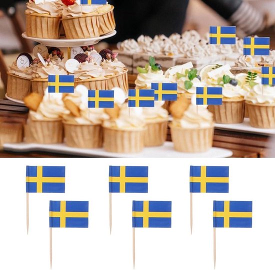 100 Vlaggetjes Tandenstokers – Cupcake Toppers – Voor Verjaardag, Bruiloft, Baby Shower En Nationale Feestdag (Nederland)