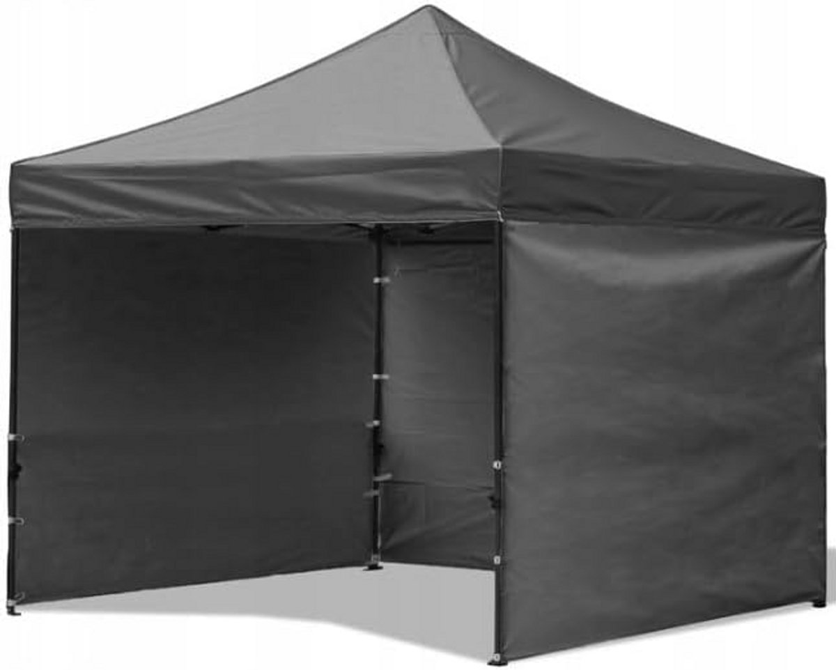 Waterdichte Partytent 3x3m Grijs - Inklapbare Tent met 3 Zijwanden voor Tuin en Terras