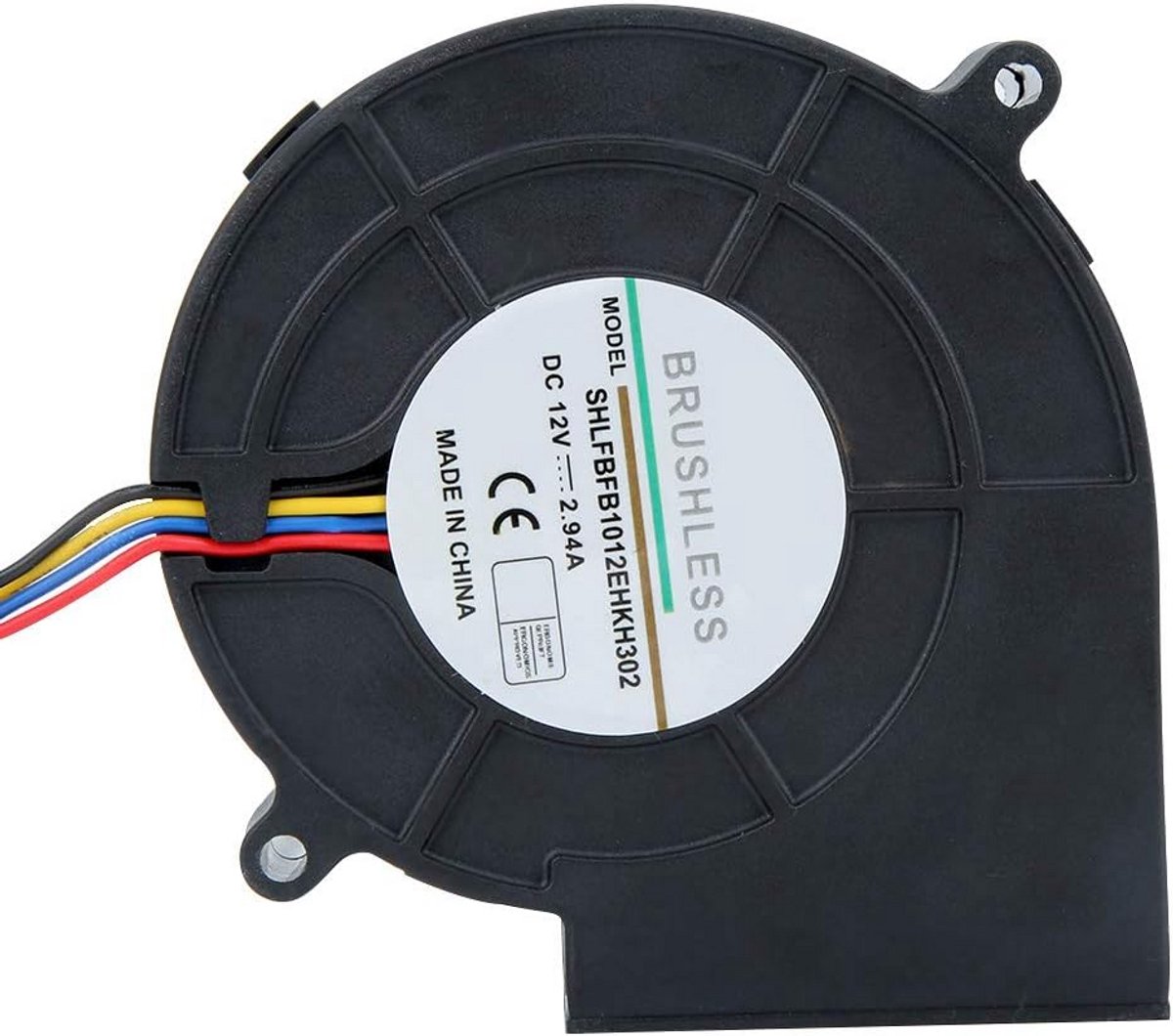 DC Borstelloze Radiale Ventilator 12V 5300 RPM Turbo Centrifugaal Luchtblazer met Dubbele Kogellager
