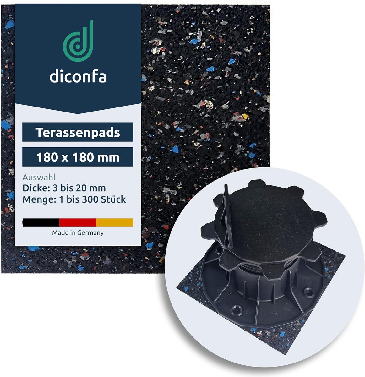 Rubberen Tegeldragers voor Terras en Tegels - Diverse Dikte