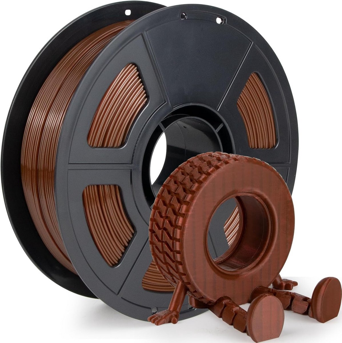 Flexibel TPU 95A 3D Printer Filament 1.75mm - 1KG Bruin - Hoge Maatnauwkeurigheid
