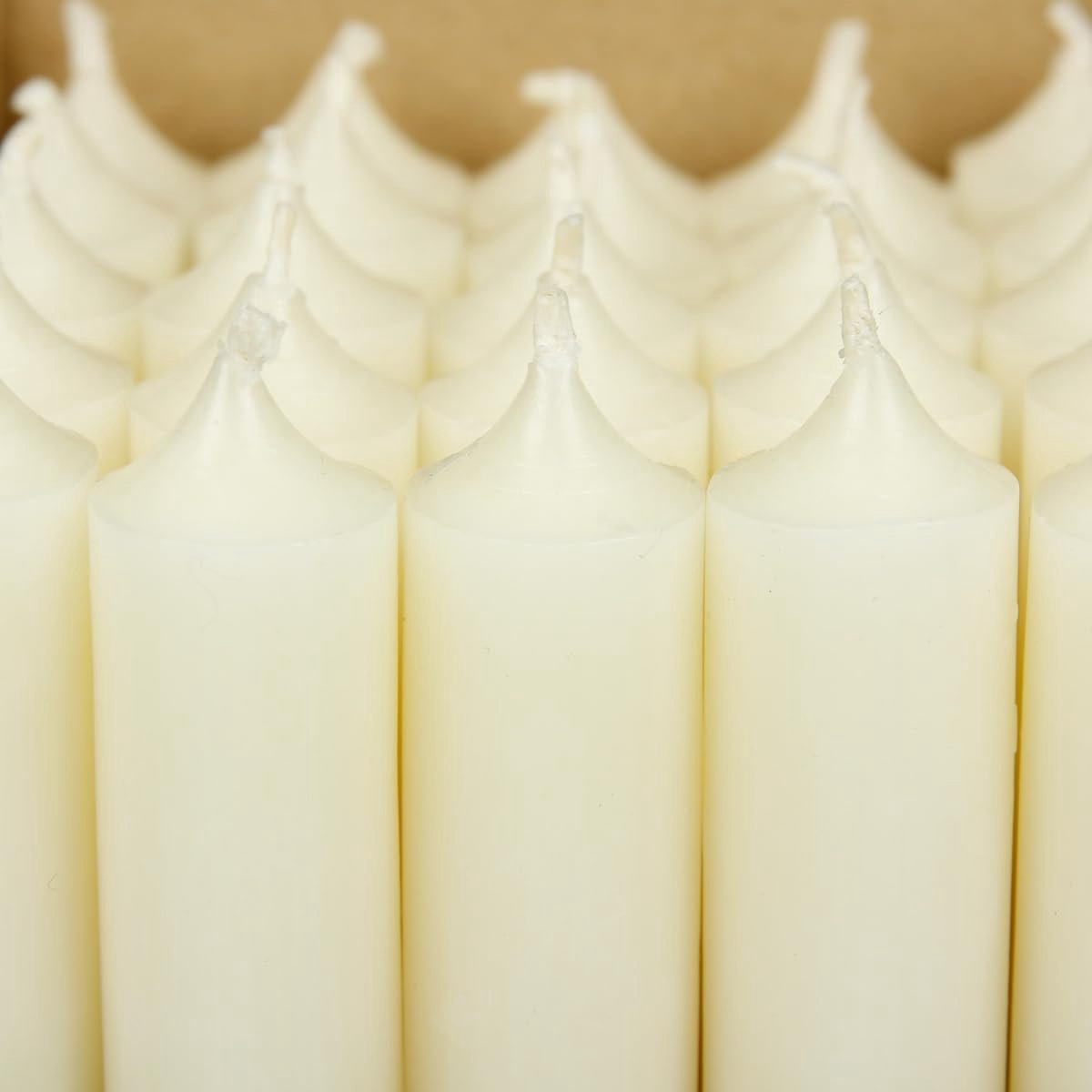Set van 25 Ivory Stompkaarsen 180x22mm - Lange Brandduur en Geurloos