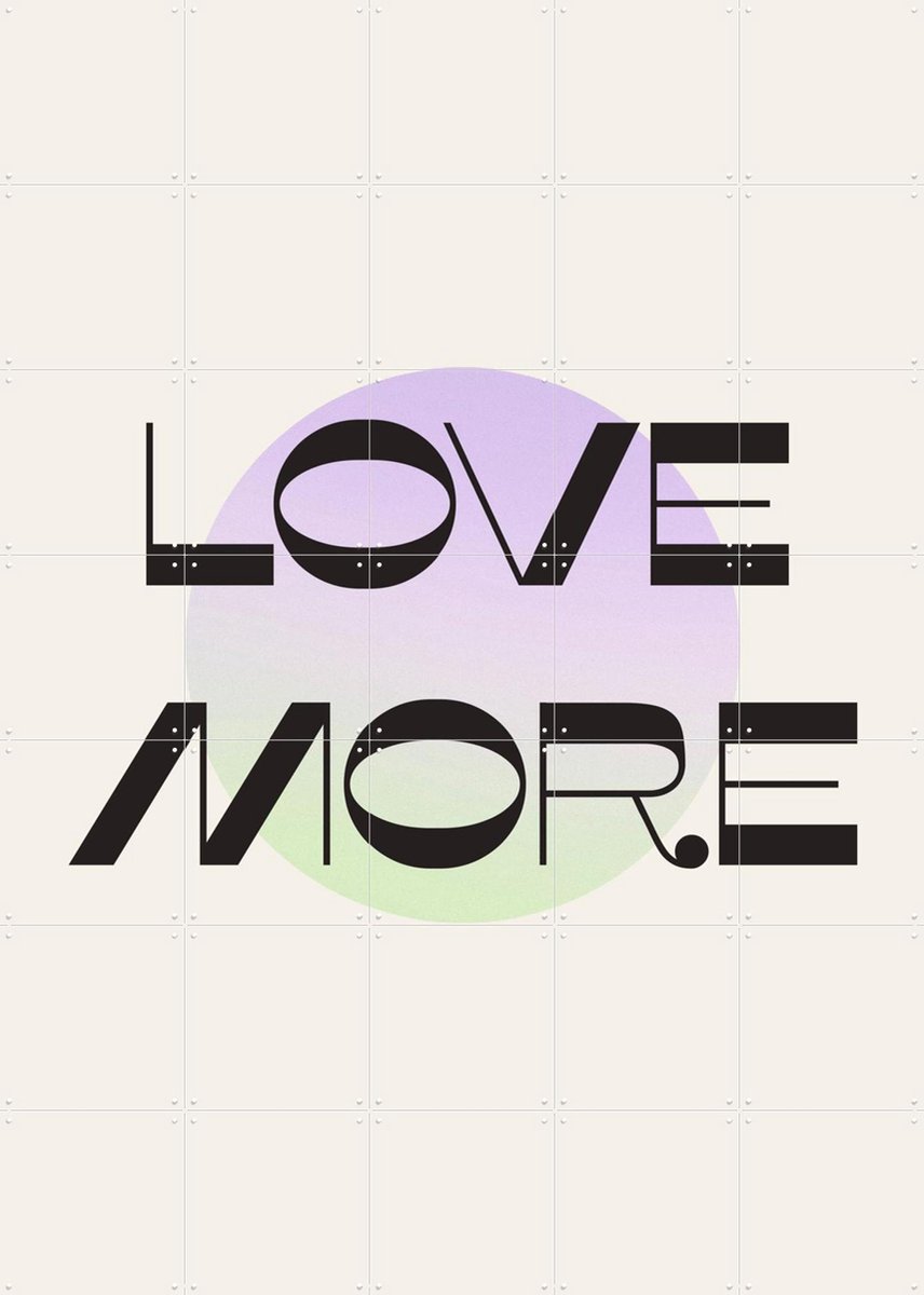IXXI Love More, Bohomadic Studio - 100 x 140 cm - Gratis ophangtool - Grote wanddecoratie en posters - Grafisch Ontwerp, Typografie, Minimalisme