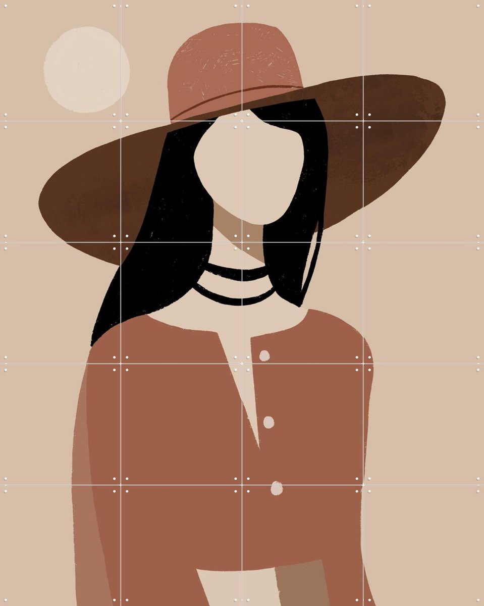 IXXI Moccha Summer Lady, Katarzyna Gąsiorowska & Various - 80 x 100 cm - Gratis ophangtool - Grote wanddecoratie en posters - Grafisch Ontwerp