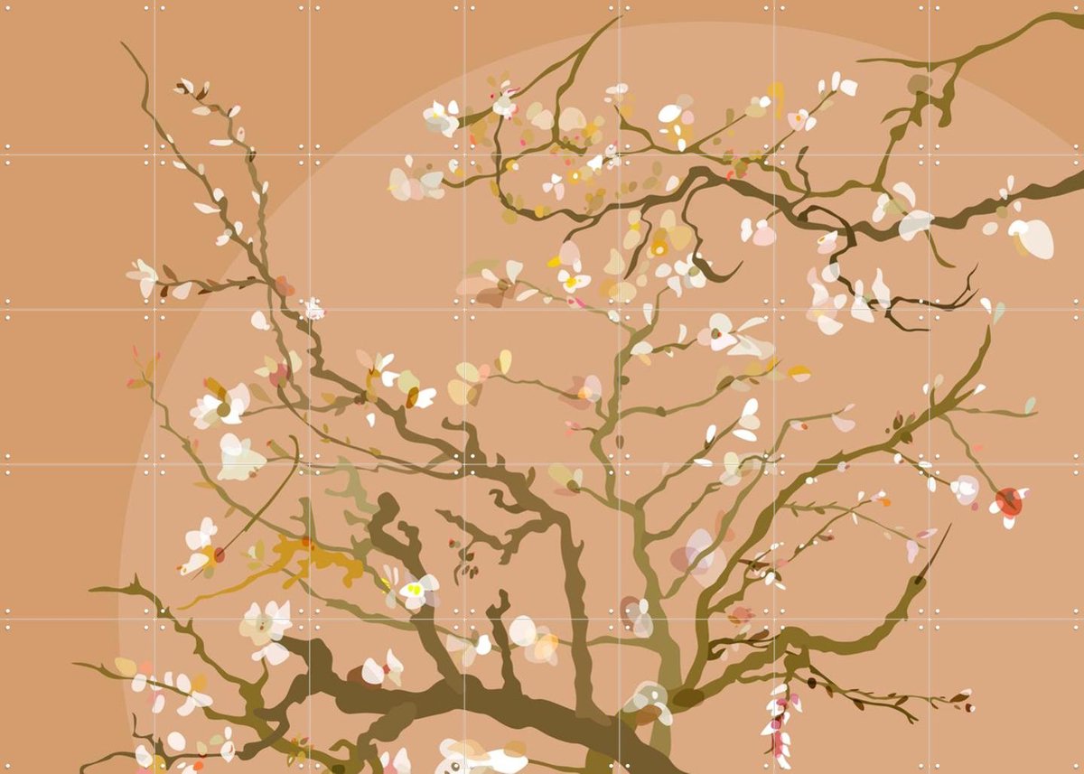 IXXI Almond Blossom Taupe, Wesley van der Heijden & Van Gogh 21st Century - 140 x 100 cm - Gratis ophangtool - Grote wanddecoratie en posters -