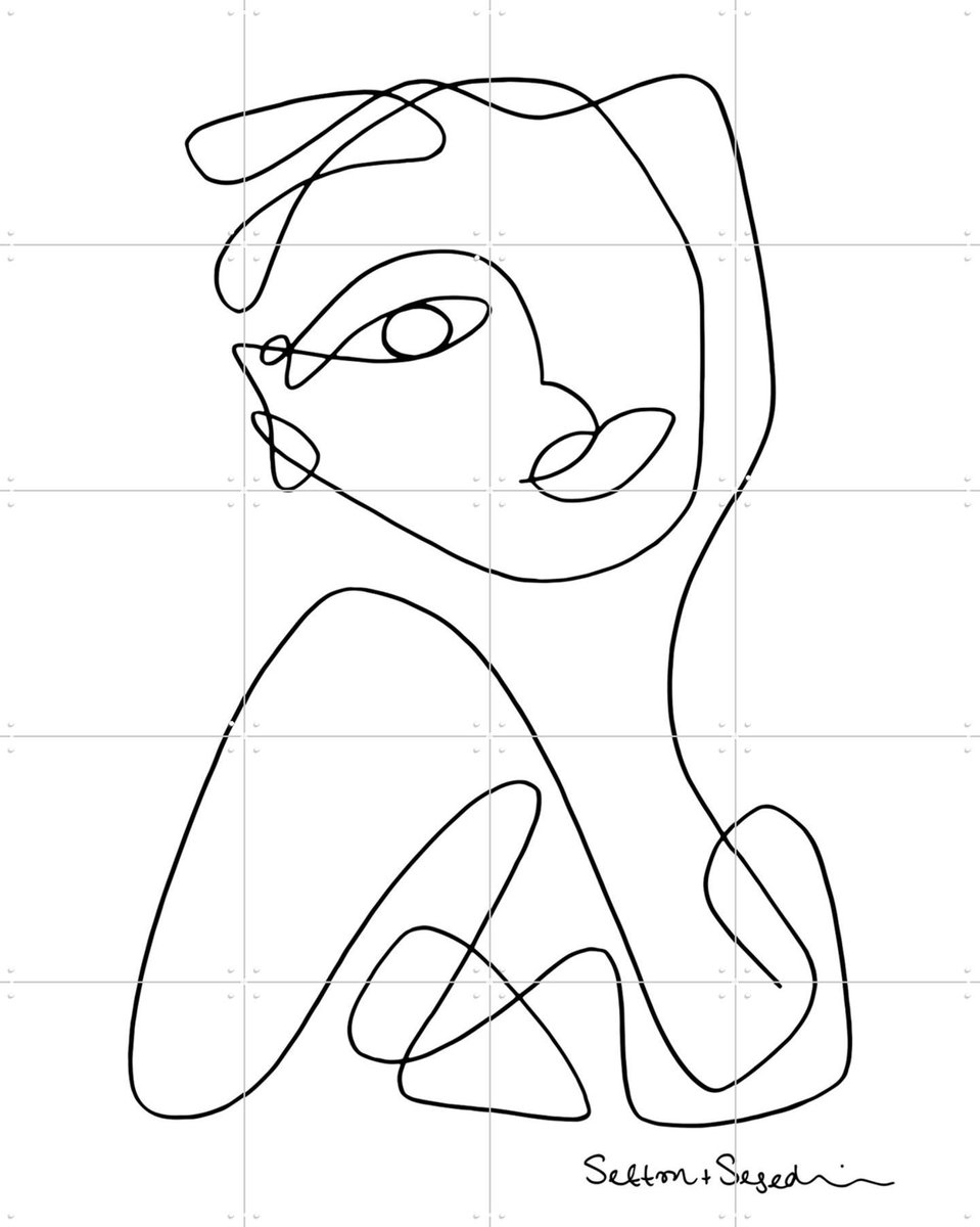 IXXI Hybrid Pearl, Sefton & Segedin - 80 x 100 cm - Gratis ophangtool - Grote wanddecoratie en posters - Abstract, Minimalisme, Line art