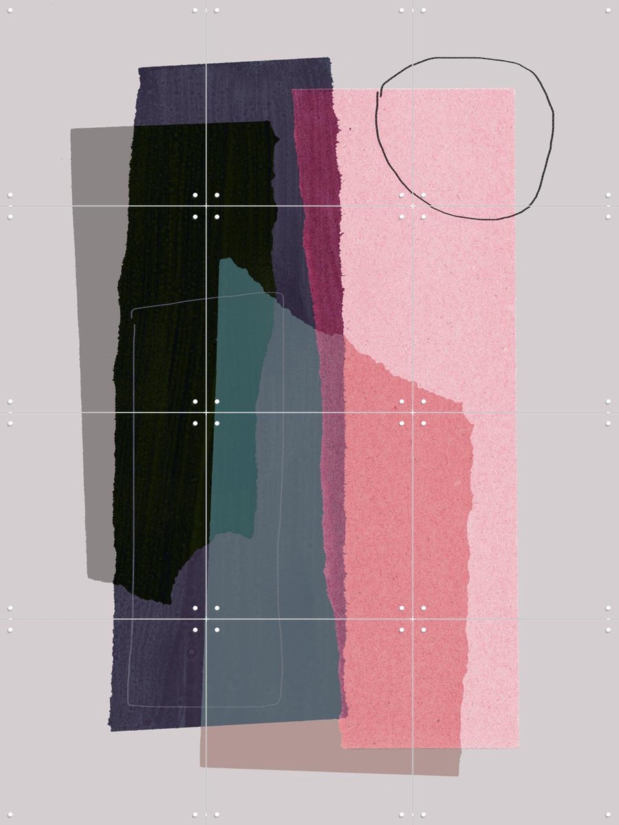 IXXI Pieces 5C, Mareike Böhmer - 60 x 80 cm - Gratis ophangtool - Grote wanddecoratie en posters - Abstract, Geometrische Kunst, Gemengde Technieken