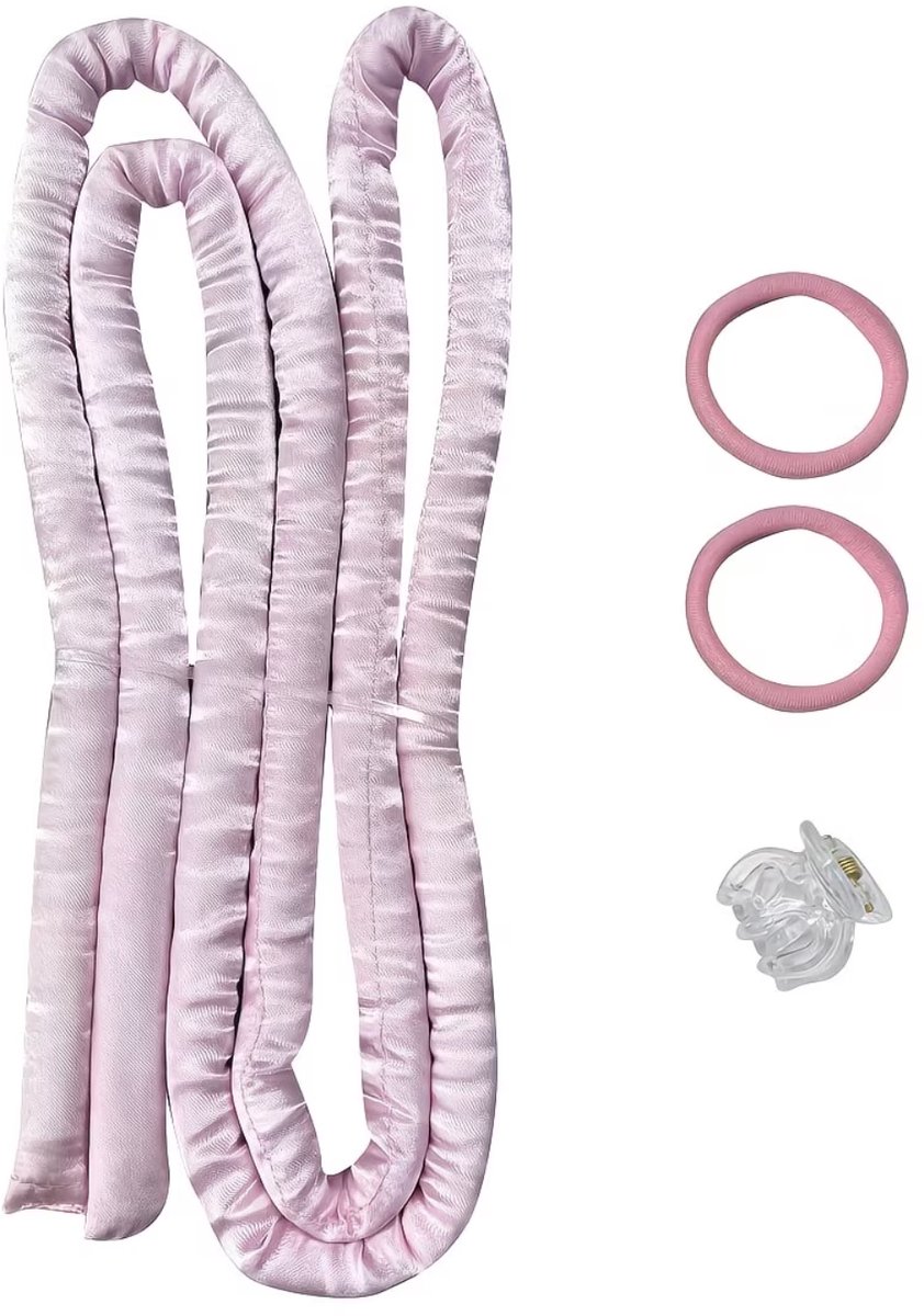 FA-VE Haarwikkel Set – Zachte Haarrollers Zonder Hitte – Haarband voor Krullen, Vlechten & Styling - Dun Haar – 5-delig – Lichtroze