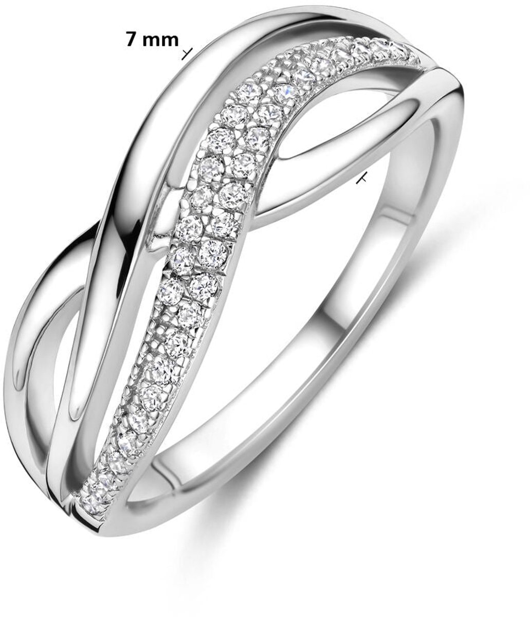 Zilveren Gerhodineerde Ring met Zirkonia 1342207 – 925 Zilver