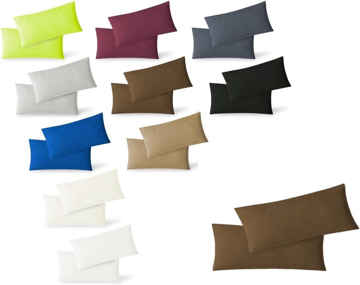 Dubbelpak Jersey Kussenslopen 40 x 80 cm met Ritssluiting | 100% Katoen