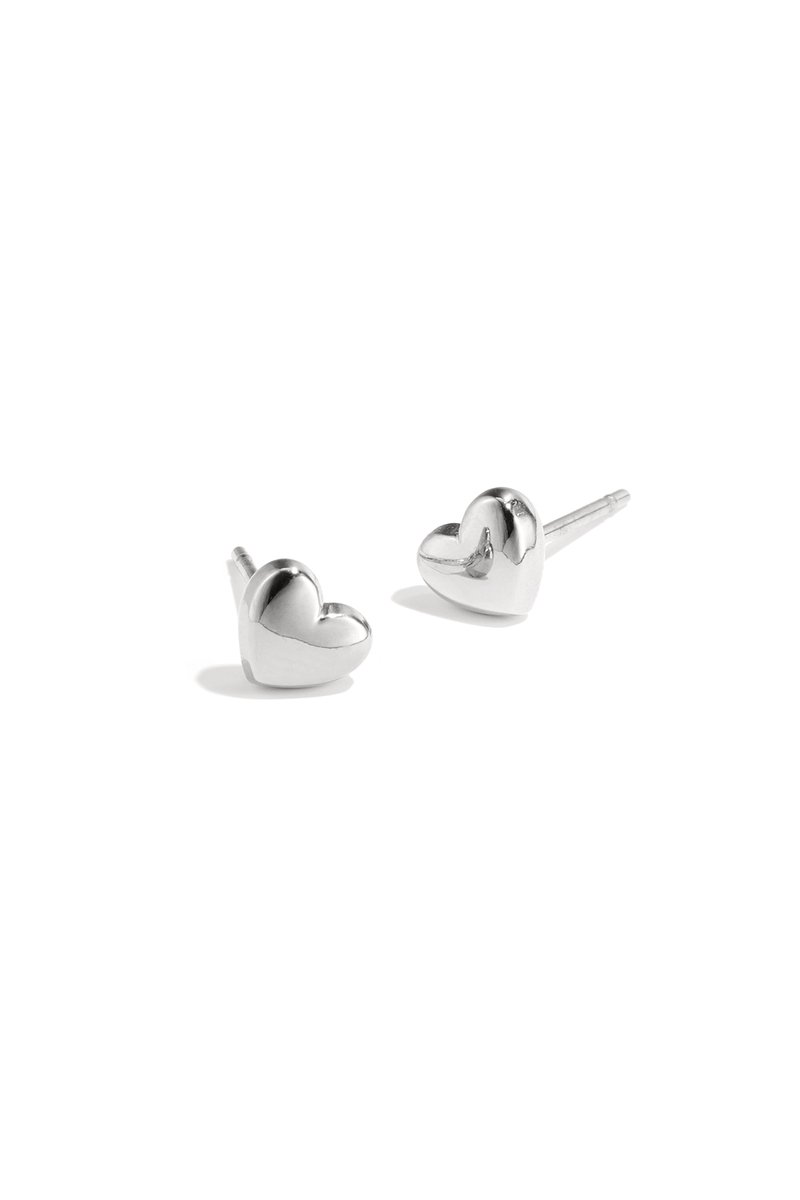 YWG - Oorbellen Bold Heart Stainless Steel - Zilver kleurig - 0,65 cm