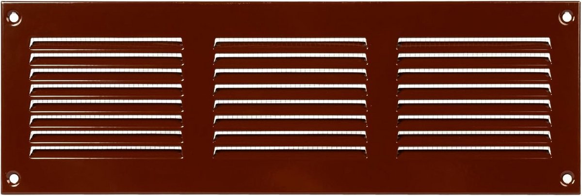 Set van 2 ventilatieroosters 30x10 cm Bruin Metaal met Insectenhor