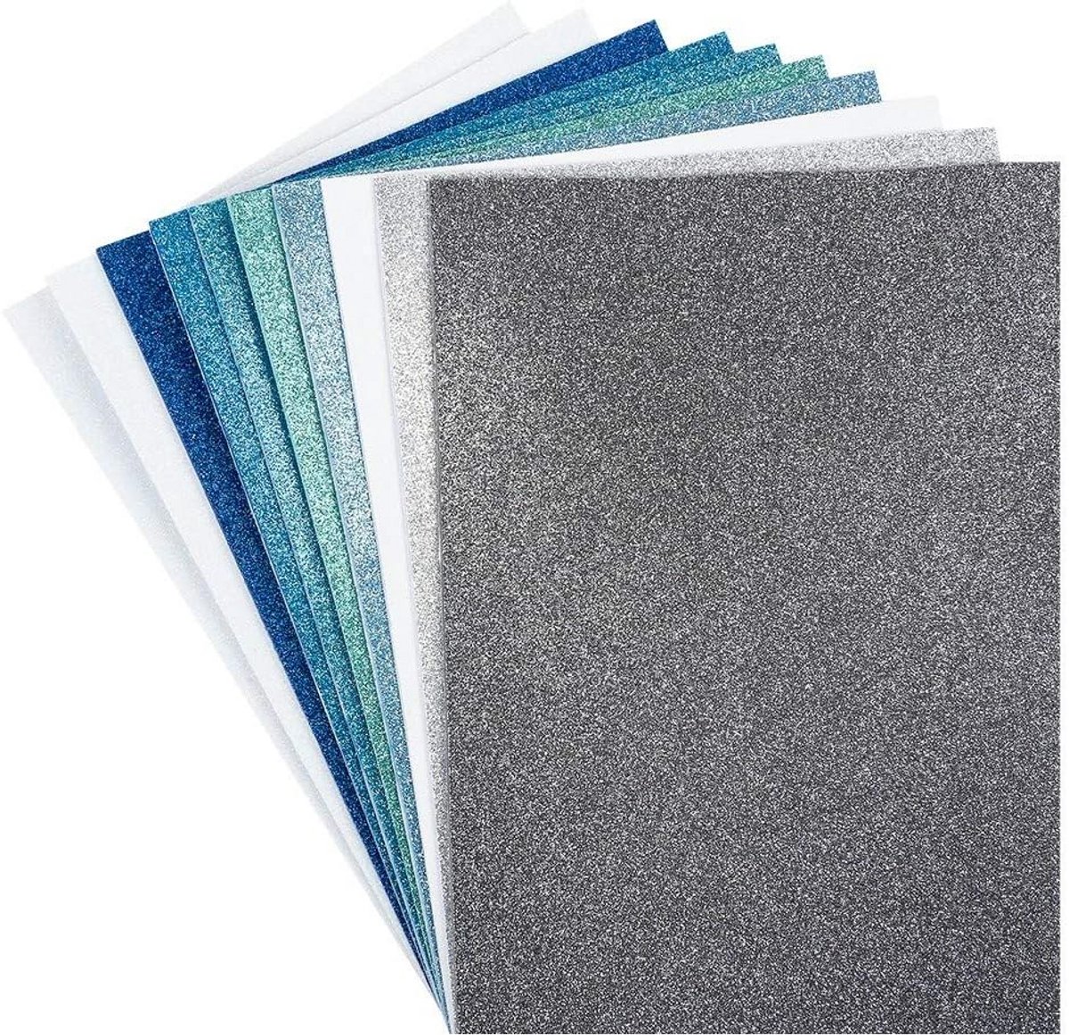 Zelfklevende Schuimrubber Platen met Glitter - Knutselmateriaal EVA Schuim A4 (2mm, 10 Vellen)
