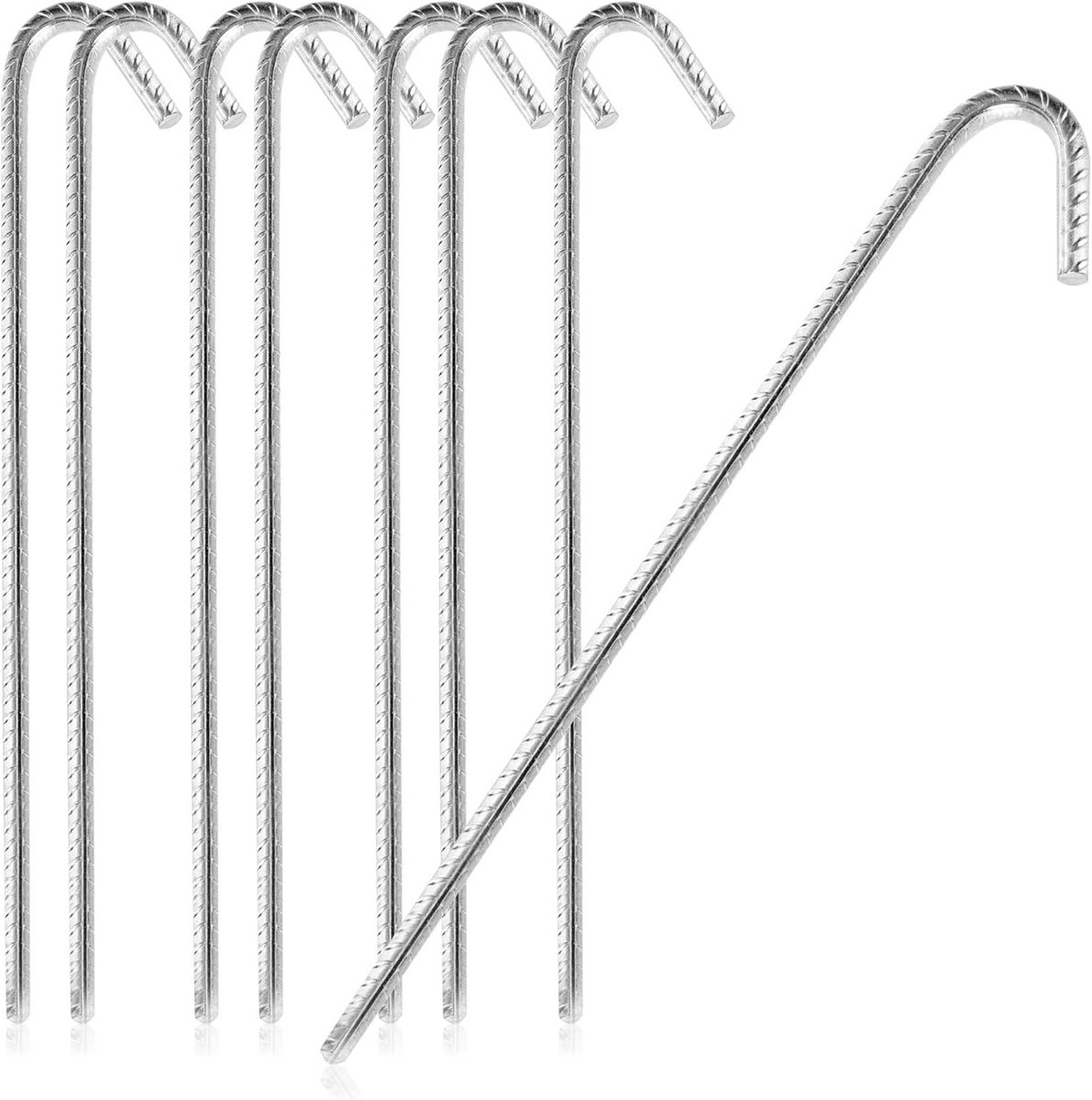 Set van 8 extra sterke XL grondankers van gegalvaniseerd staal, 40 cm lang