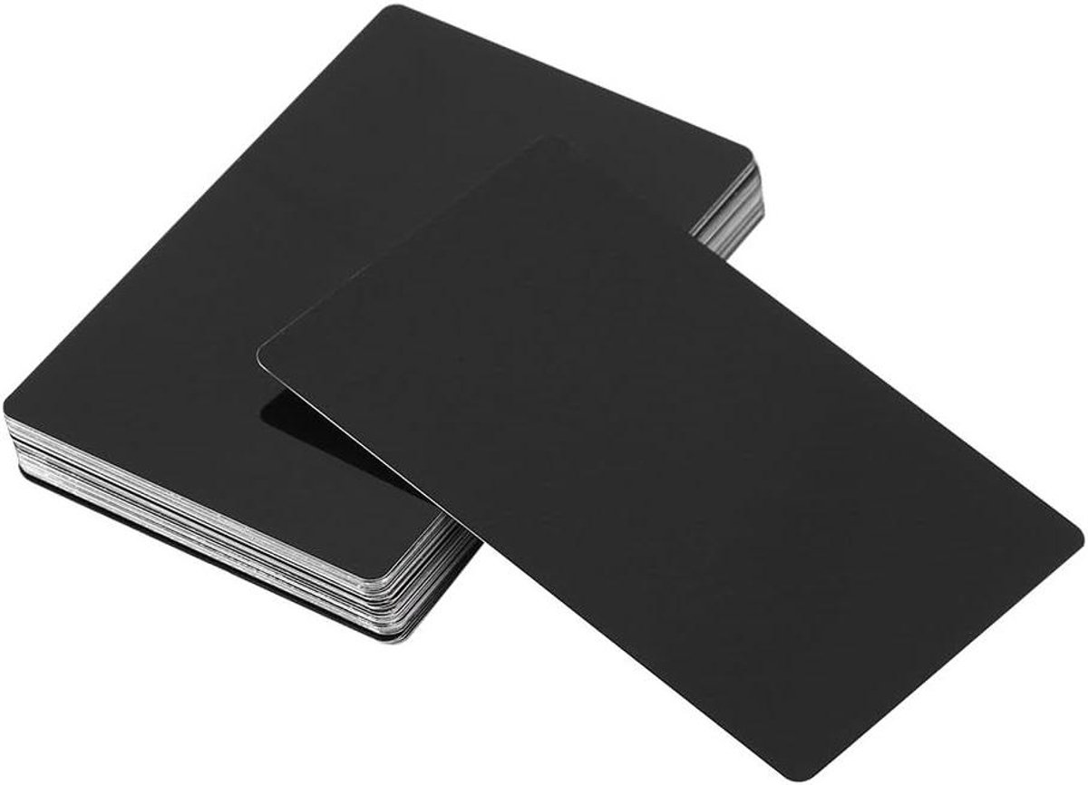 Plaat Blank Laser Mark Aluminium Metalen Visitekaartjes 50 stuks - Gegraveerde Metalen Plaat - Etsbladen in Meerdere Kleuren