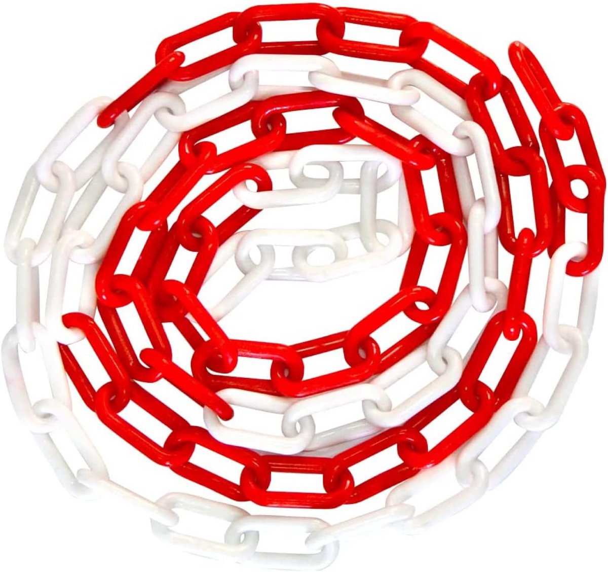 Kunststof Ketting 6 mm x 25 m Rood Wit voor Waarschuwing en Signalering