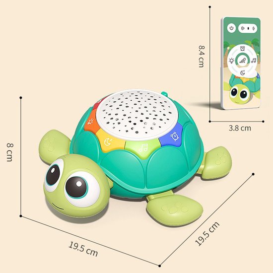 Interactieve Kruipende Schildpad met Afstandsbediening - 5-in-1 Baby Speelgoed met Muziek & Projectie - 6-18 Maanden - Educatieve Motoriek - Cadeau 0-2 Jaar van Zyronn — afbeelding 2