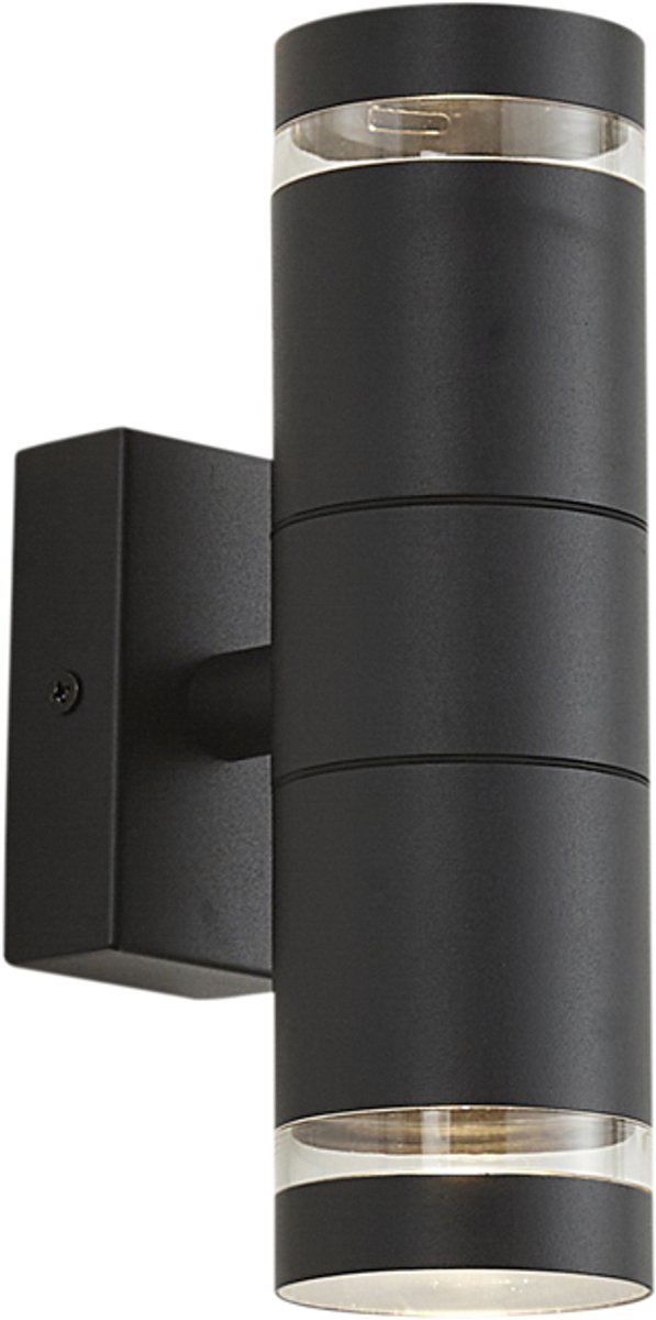 QAZQA dubbla - Moderne Wandlamp voor buiten - 2 lichts - L 11.3 cm - Zwart - Buitenverlichting