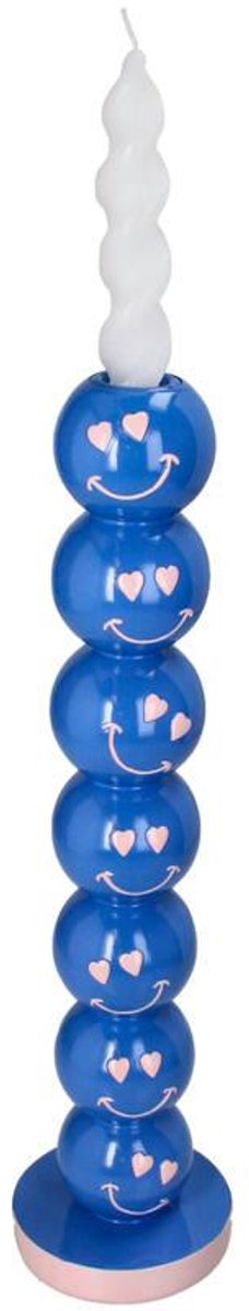 HD Collection Kaarsenhouder Smiley Polyresin 9x9x36cm Multi