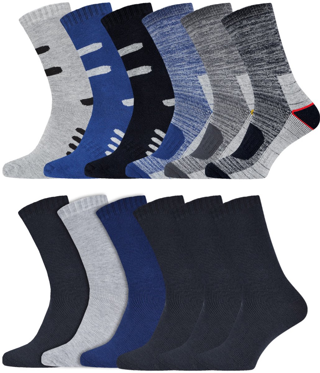 Voordeelbundel | Thermosokken | Merk: Heatbooster | Kleur: Grijs | Maat: 39-42/ 43-46 | 12 Paar