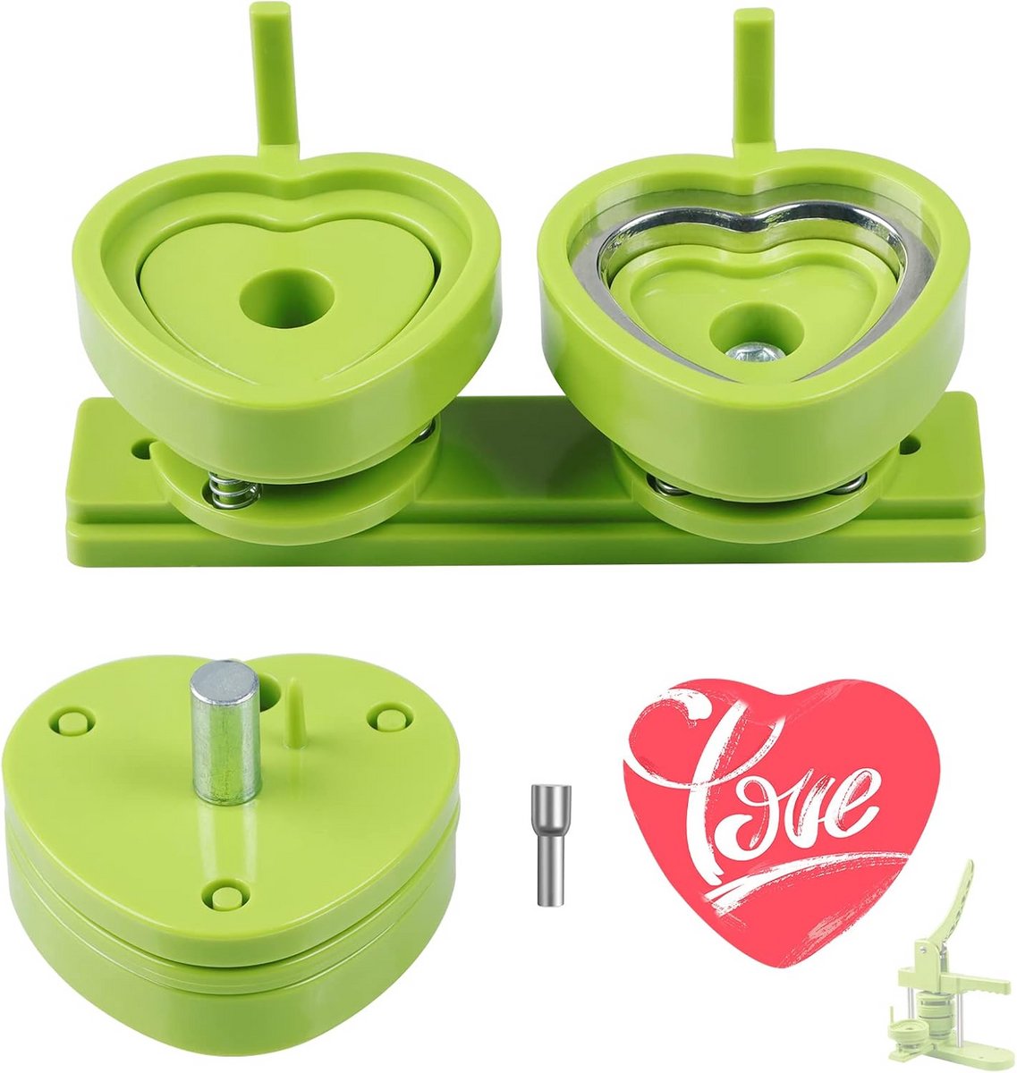 Hartvormige Knopmaker Matrijs - Verwisselbare Vorm voor Pin Badges en Knoppers