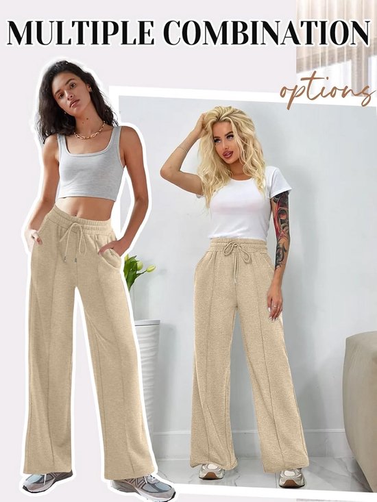 Dames Trainingsbroek Hoge Taille Elastisch met Zakken voor Sport en Casual Gebruik — afbeelding 3
