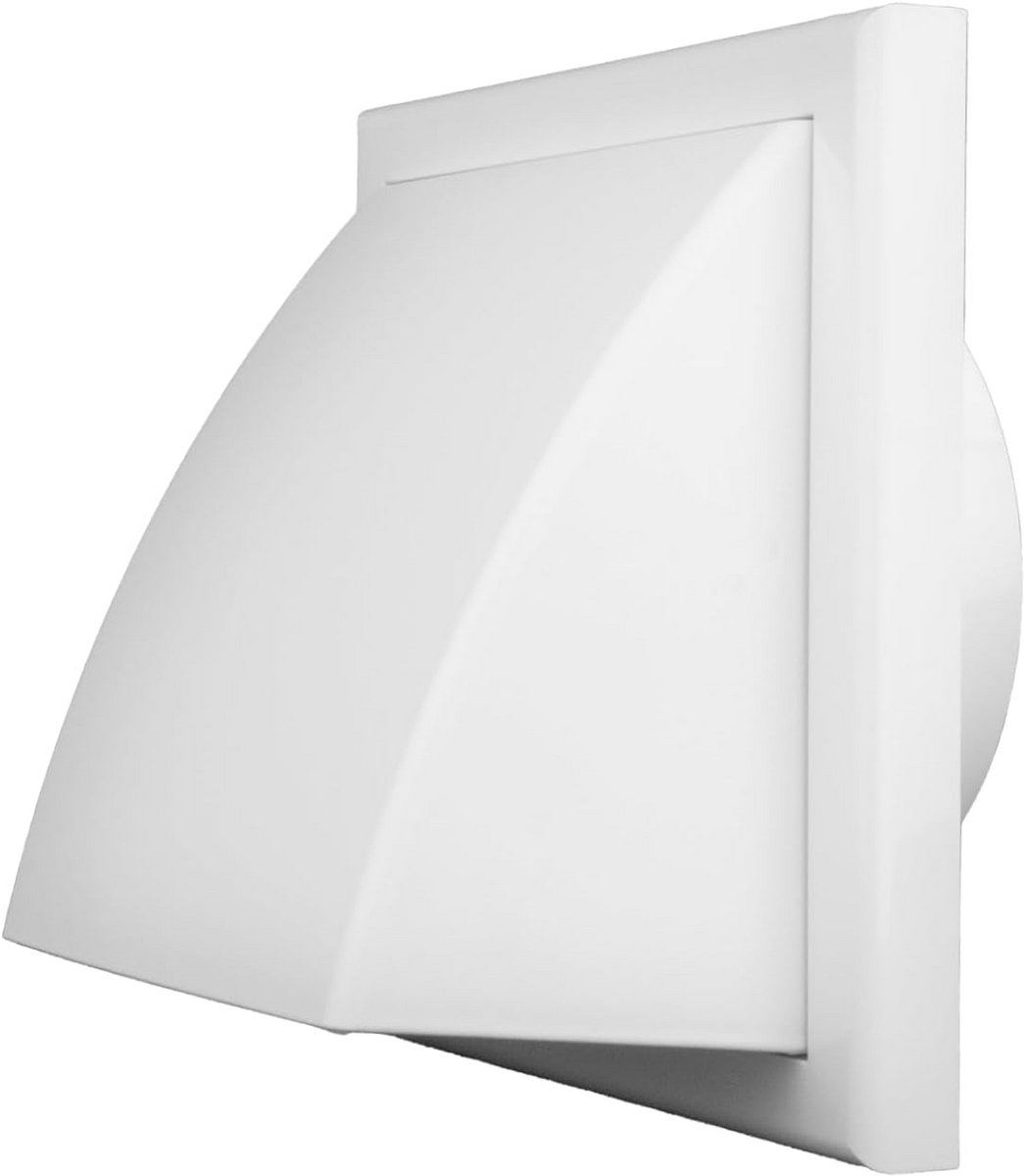 Rond Ventilatirooster Buitenmuur 100mm met Terugslagklep en Roosterkap