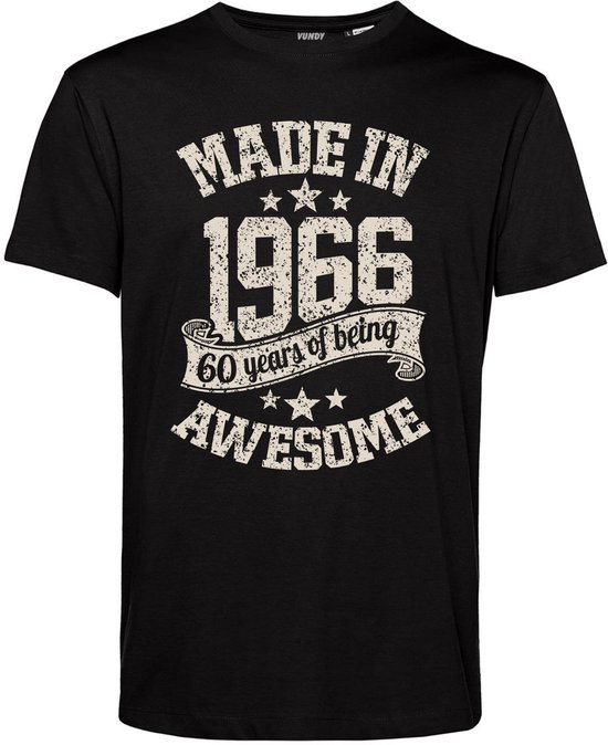 T-shirt fabriqué en 1965 | chemise 60 ans | cadeau d'anniversaire pour hommes | Noir | taille XL