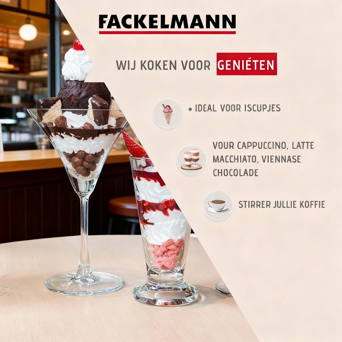 Set van 3 lange theelepels 20 cm Fackelmann Ontbijt