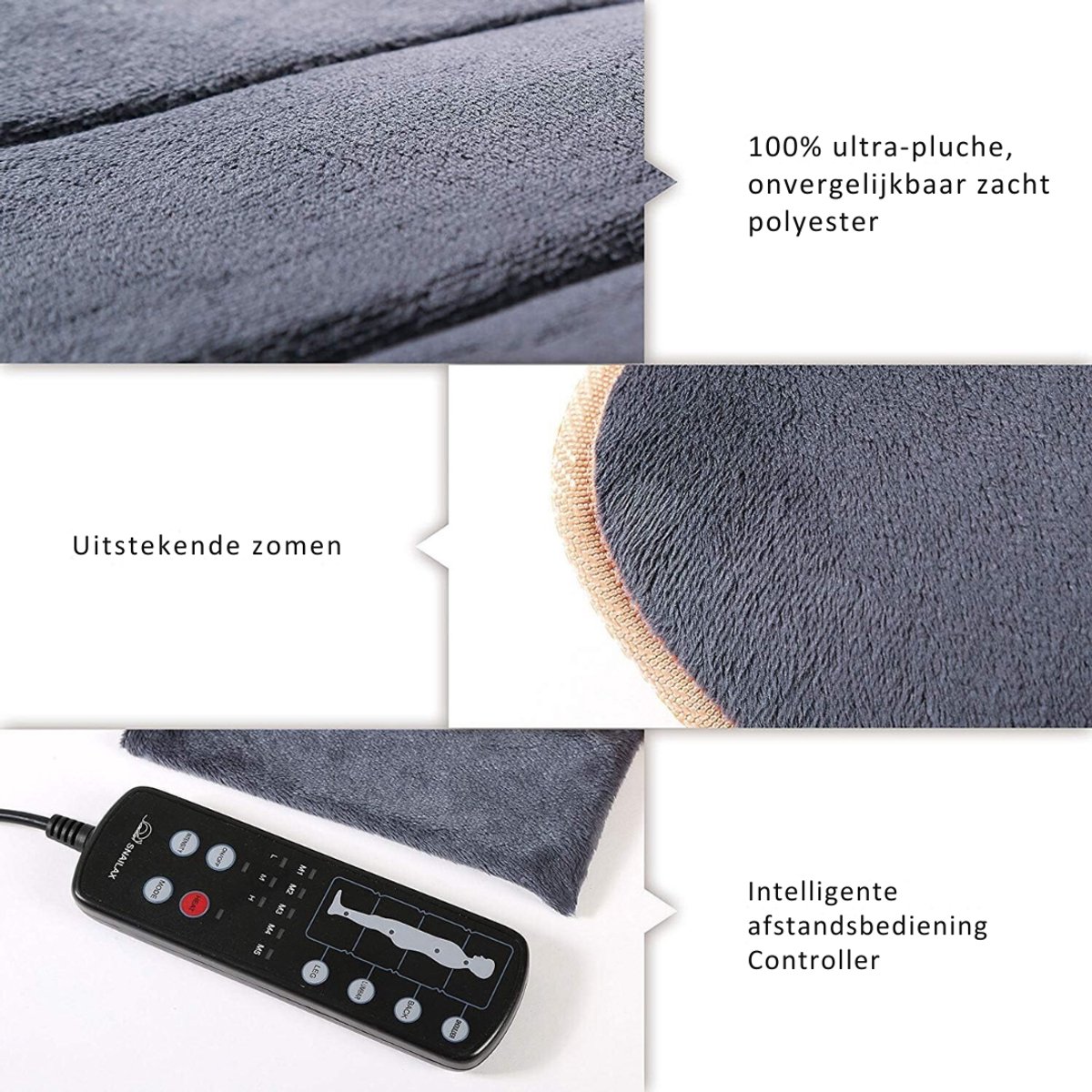 Quvo Massage Matras met Warmte 10 Modi Volledig Lichaam - afbeelding 3