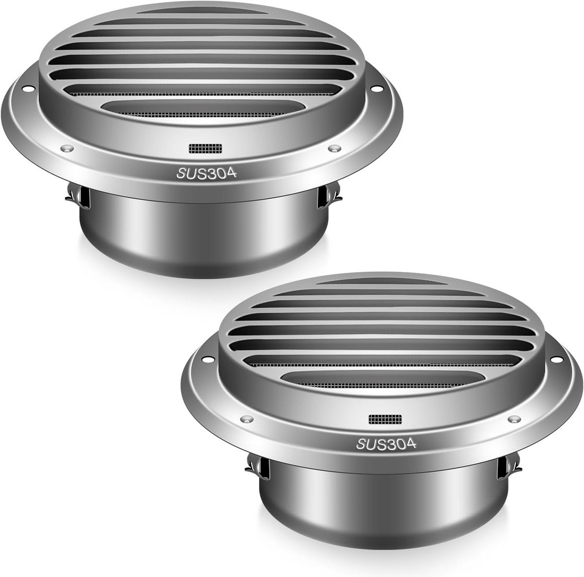 Rond Ventilatierooster 150 mm RVS met Schroeven en Insectenhor