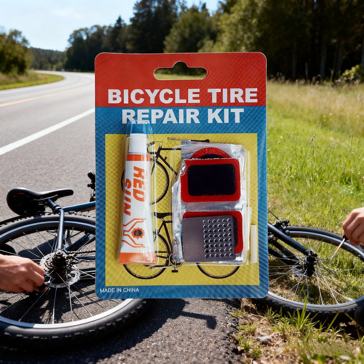 Decopatent - Fiets Reparatieset 8-Delig - Fiets Bandenplakset voor Fiets, E-Bike, Fatbike , MTB, Elektrische fiets - Fietsband Reparatieset - Banden plakset - Lekke band - Bicycle Tire Repair Kit thumbnail 5