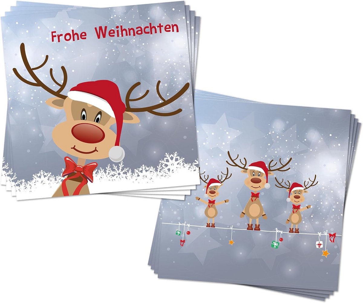 Servetten Kerst met Rendier Dessin - 80 Stuks Feestelijke Papieren Servetten