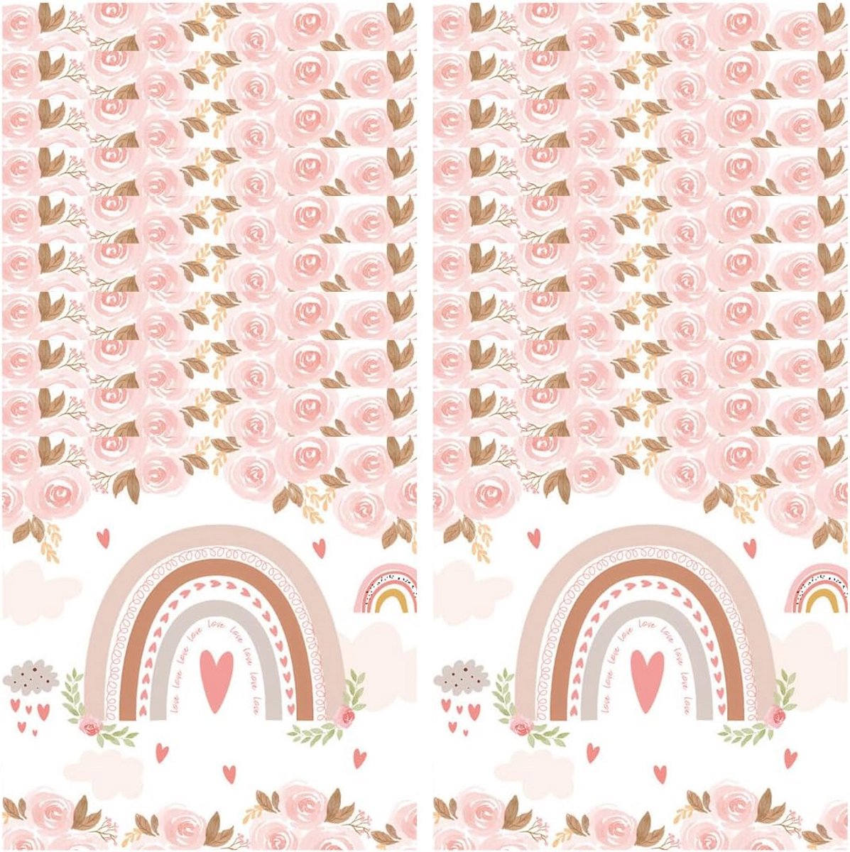 40 Papieren Servetten Boho Regenboog Bloemen voor Doopfeest, Babyshower en Bruiloft