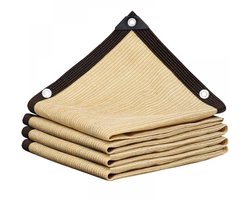 REWYTAZ - Schaduwdoek Voor Planten - Zonweringsnet bruin - Tuin Pergola Serre Schaduwgaas - Ademend Zonnescherm Netto - Schaduwnet Met Zeilringen - 3x3m