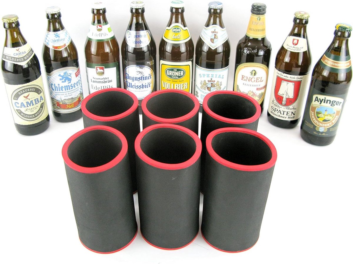 Set van 6 Neopreen Bierkoelers voor 0,5 Liter Flessen - Top Kwaliteit Drankkoelers
