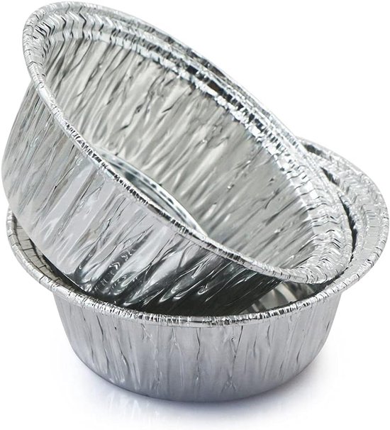 50 Stück Runde Flache Aluminiumfolie Tabletts – 16 Cm, Einweg Serviertöpfe Für Catering & Take-away