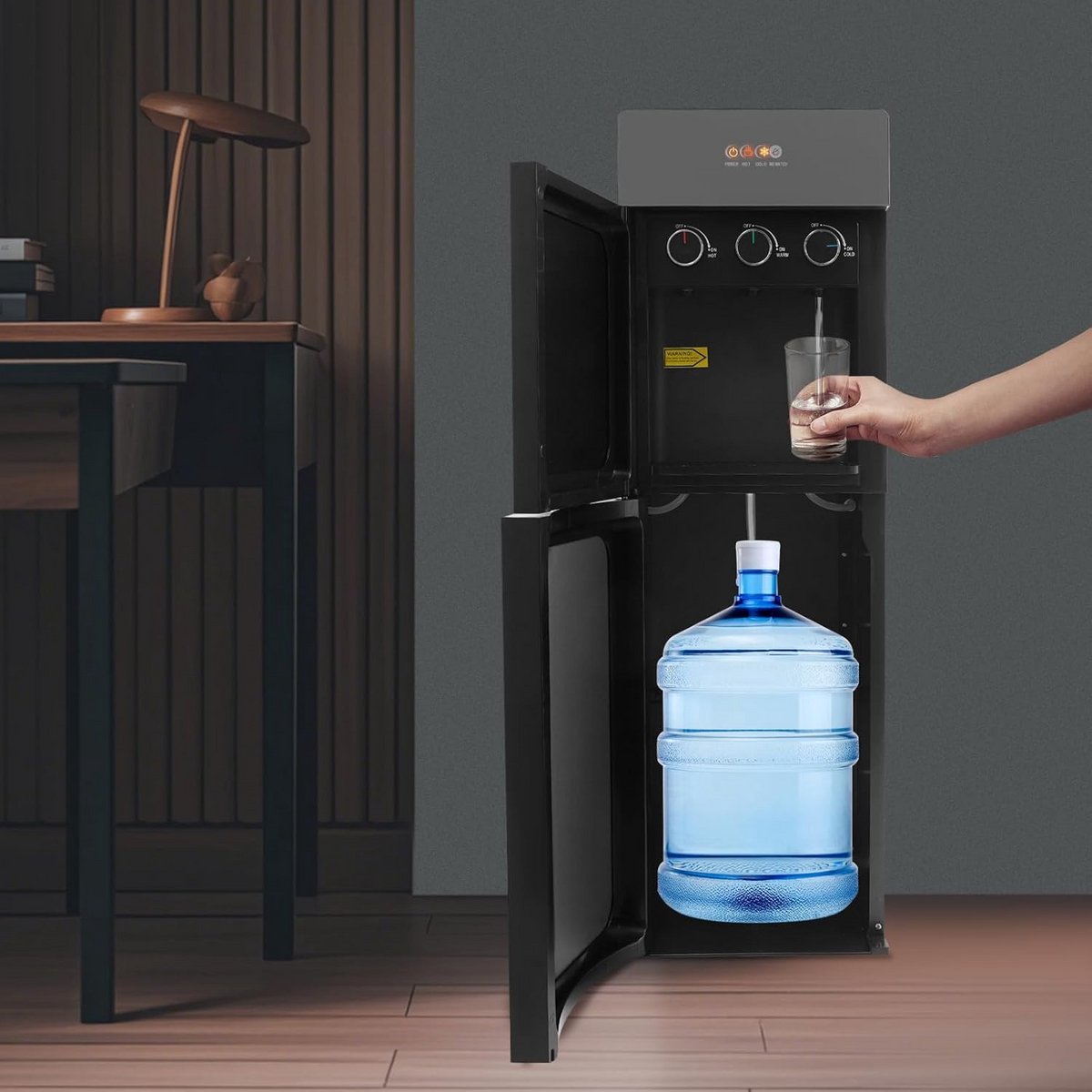 Vrijstaande Waterkoeler en Warme Waterdispenser voor Thuis en Kantoor - 3 Uitloopstanden
